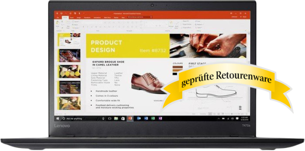 35.6cm (14") Lenovo ThinkPad T470s i5-6300U 12GB DDR4 512GB SSD LTE Sonderware