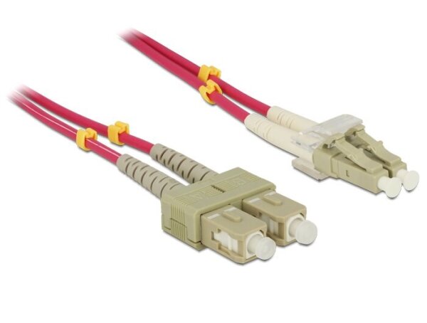 DELOCK LWL Patchkabel LC -> SC 2.00m Multimode Duplex OM4