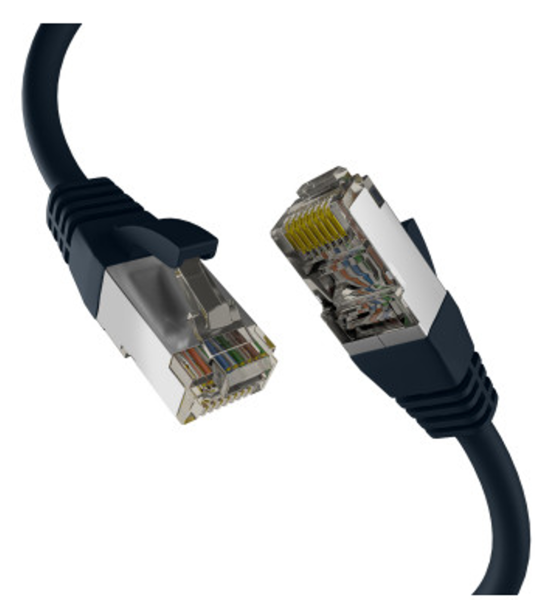 EFB CAT8.1 SCHWARZ 1m RJ45 PATCHKABEL S/FTP PIMF