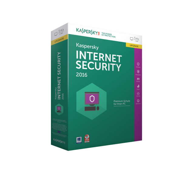 Kaspersky Internet Security 2016 Antivirus-Sicherheit Deutsch 5 Lizenz(en) 1 Jahr(e)