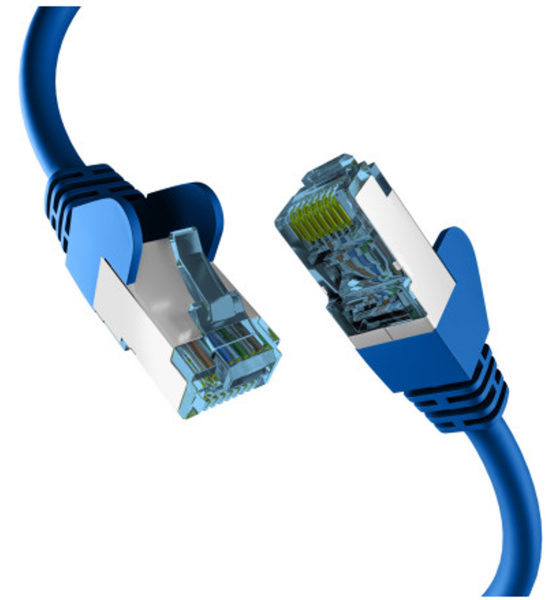EFB RJ45 PATCHKABEL mit CAT7 ROHKABEL BLAU 0.15m