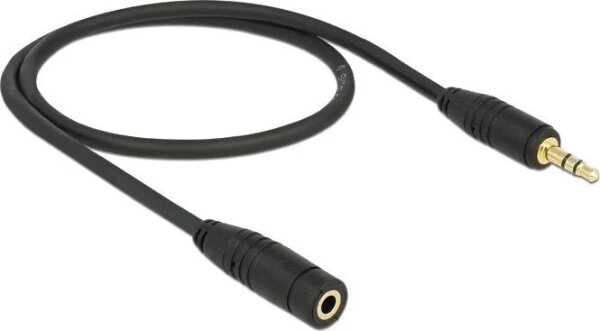 DELOCK Klinkeverl. 3,5mm -> 3,5mm St/Bu 0.50m schwarz