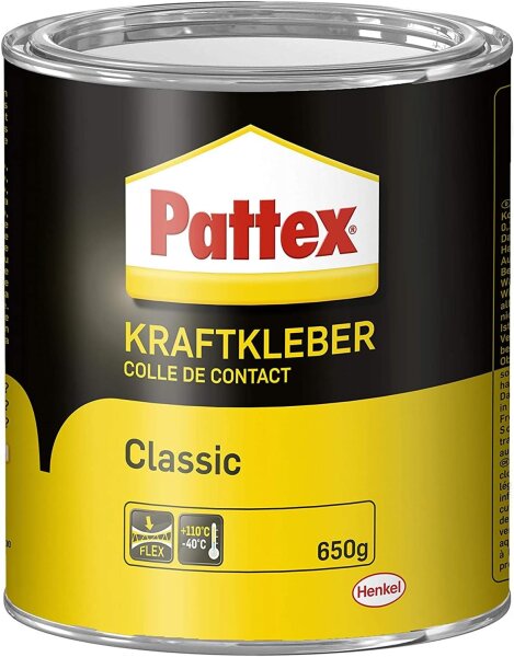 Pattex Kraftkleber Classic, hochwärmefest, Dose mit 650g