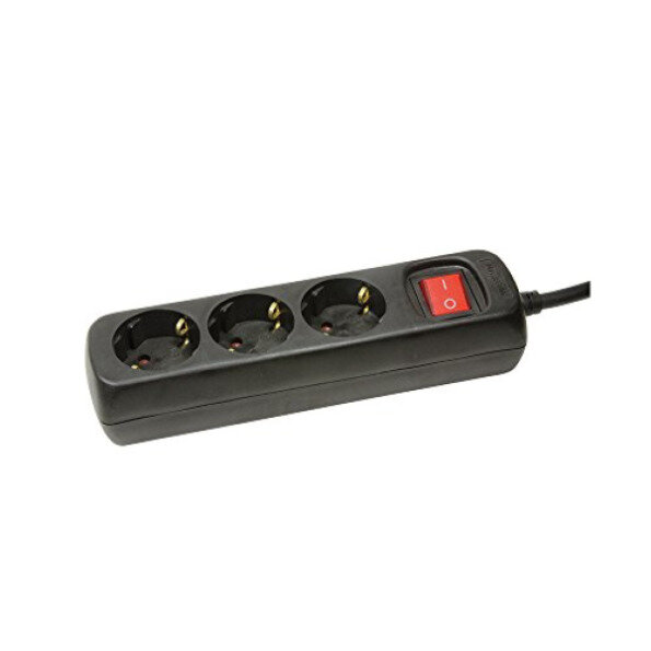 Logilink Steckdosenleiste 3-fach, 1,4m, schwarz m. Schalter