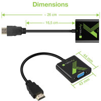 Techly HDMI zu VGA Konverter mit Audio
