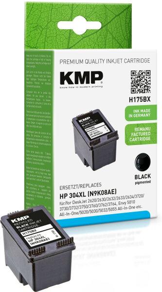 KMP Patrone HP 304XL black 350S. H175BX refilled