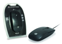 Conceptronic Optical Desktop Mouse USB schwarz 800dpi 3 Tasten Standard Maus verkabelt