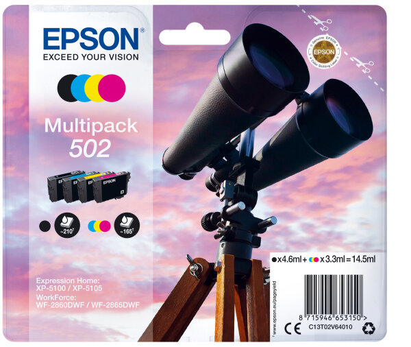 Patrone Epson 502 4er-Pack black + color               T02V6