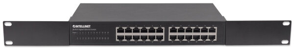 Intellinet 24-Port Gigabit Ethernet Switch, 24 x 10/100/1000 Mbit/s RJ45-Ports, IEEE 802.3az (Energy Efficient Ethernet), Desktop, 19" Rackmount, Metall