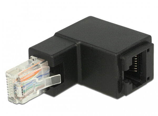 DELOCK Adapter RJ45 St gewinkelt -> RJ45 Bu Cat.6 UTP