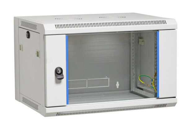 EFB 19" Wandgehäuse Flat Pack 12HE, Tiefe 600 mm, grau