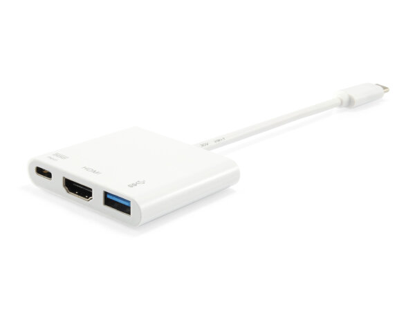 Equip USB-C 3.0 3in1 Hub HDMI / USB 3.0 Port Replikator 60W 15cm Kabel weiß