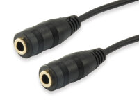 Equip Audiokabel Splitter 3.5mm->2x3.5mm St/Bu       schwarz Polybeutel