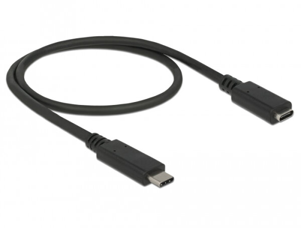 DELOCK Verlängerungskab. USB/C St > Bu SuperSpeed 0.5m schwa