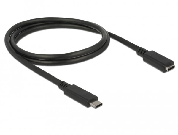 DELOCK Verlängerungskabel USB-C Stecker -> Buchse SuperSpeed 1m schwarz