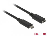 DELOCK Verlängerungskabel USB-C Stecker -> Buchse SuperSpeed 1m schwarz