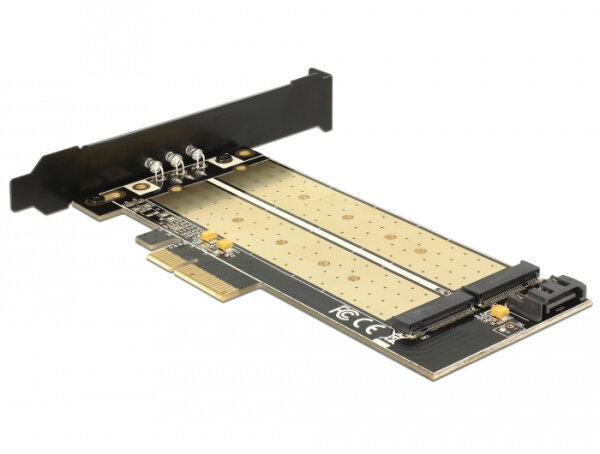 DELOCK PCIe-Card x4 > M2 KeyB + NVMe M.2 KeyM LowProfile