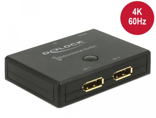 DELOCK Umschalter Displayport 2-1 bidirektional 4K 60Hz