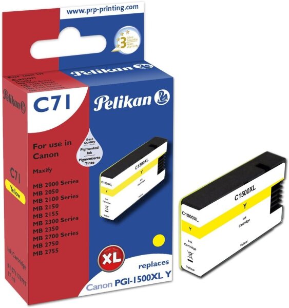 Pelikan Patrone Canon C71 PGI1500XL ye yellow kompatibel