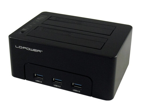 LC-Power Dockingstation USB 3.0 2-Bay 2,5"/3,5"HDD/SSD+3xHub