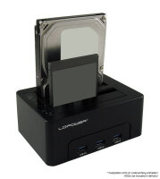 LC-Power Dockingstation USB 3.0 2-Bay 2,5"/3,5"HDD/SSD+3xHub