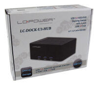 LC-Power Dockingstation USB 3.0 2-Bay 2,5"/3,5"HDD/SSD+3xHub