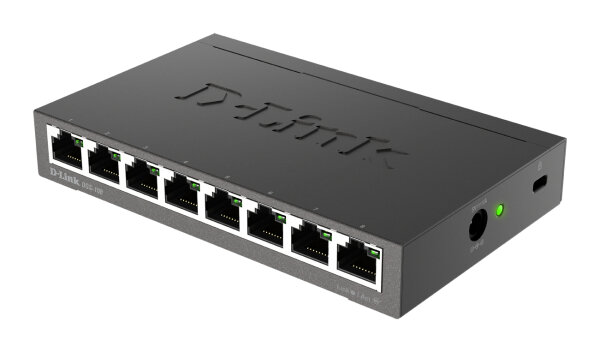 D-Link DGS-108 Unmanaged L2 Gigabit Ethernet (10/100/1000) Schwarz