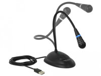 DELOCK USB-Mikrofon mit Standfuß & Mute/On&Off-Taste 1.7m