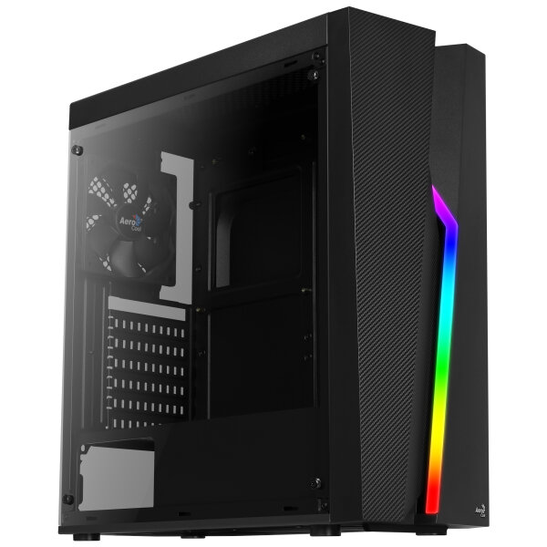 AeroCool Bolt Black RGB Midi-Tower ATX Glasfenster LED-Steuerung schwarz